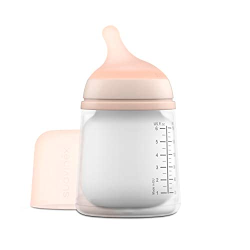Suavinex Zero-Zero Biberón anticólicos +0 meses, 180 ml - Tetina Lactancia Materna, Flujo Adaptable