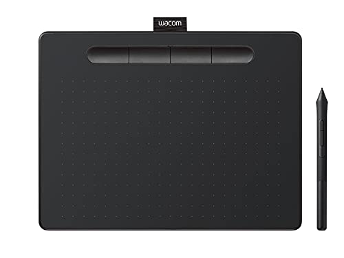 Wacom Intuos Small Tableta Gráfica Bluetooth - tablet para dibujar, pintar, editar fotos con lápiz sensible a la presión negro - óptima para la educación en línea y el teletrabajo