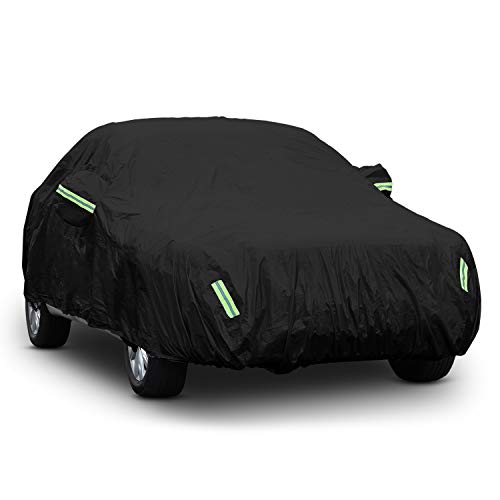 Pujuas - Lona impermeable para coche SUV, color negro, funda de protección, 4,8 x 1,9 x 1,8 m