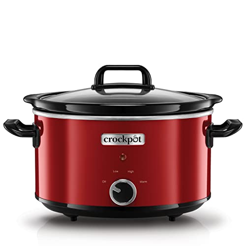 Crock-Pot SCV400RD Olla de cocción Lenta, 210 W, 3.5 litros, Acero Inoxidable, Rojo