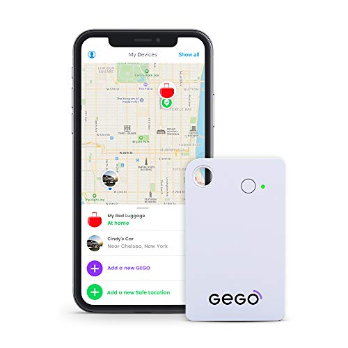 GEGO Lugloc GPS Tracker - el Dispositivo de rastreo Global para Equipaje, Autos, niños y más - gsm, Bluetooth, Plan de 30 días Incluido, aplicación iOS/Android