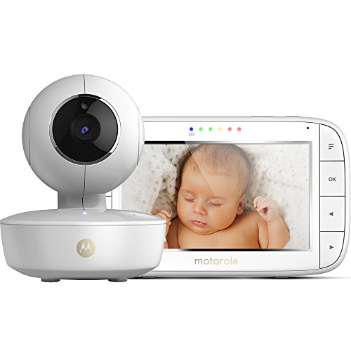 Motorola Baby MBP 50 - Vigilabebés vídeo con pantalla LCD a color de 5.0', modo eco y visión nocturna, color blanco