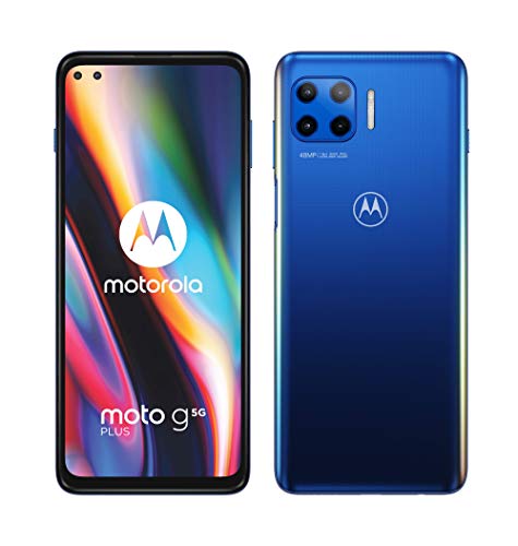 Motorola Moto G 5G Plus - Smartphone de 6.7' (5G FHD+, procesador Snapdragon SD765, 4x cámaras de 48 MP, batería de 5000 mAH, Dual SIM, 6/128 GB, Android 10), Azul [Versión ES/PT]