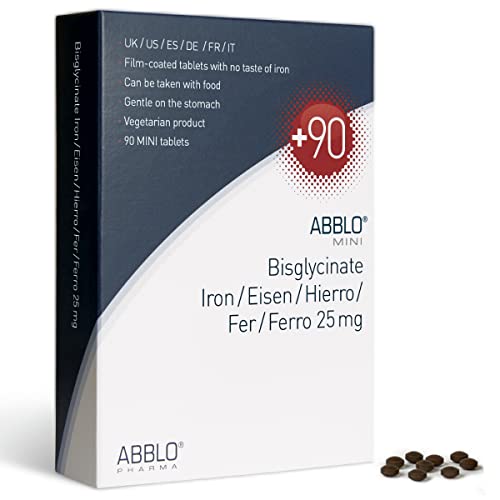 ABBLO Hierro Bisglycinato 25mg. / HIERRO Amino Acids 25mg. 1 tableta al día es suficiente (90 tabletas)