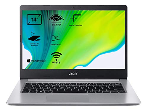 Acer Aspire 5 A514-52 - Ordenador Portátil 14' FullHD (Intel Core i7-10510U, 8GB RAM, 512GB SSD, Intel HD Graphics, Windows 10 Home), Color Plata - Teclado Qwerty Español