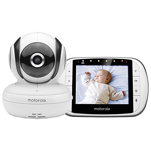 Motorola Baby MBP 36S/SC - Vigilabebés Vídeo con Pantalla LCD a Color de 3.5', Modo Eco y Visión Nocturna, Blanco