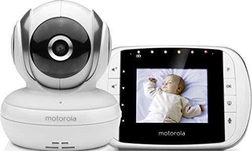 Motorola Baby MBP 33S - Vigilabebés vídeo con pantalla LCD a color de 2.8', modo eco y visión nocturna, color blanco