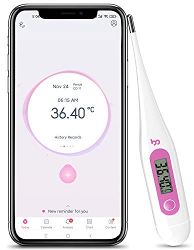 Femometer Termómetro basal Realiza Seguimiento de los Días Fértiles y Predice la Ovulación para la Planificación Familiar, Morado