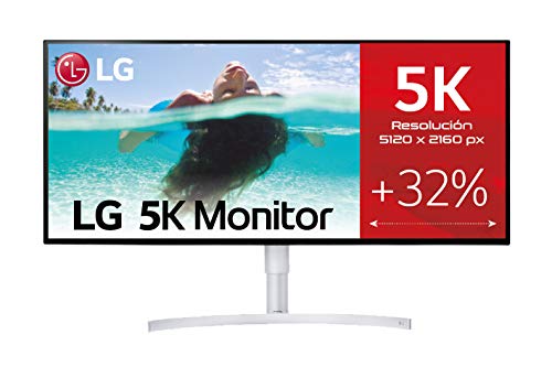 LG 34WK95U-W - Monitor 34 pulgadas UltraWide 5K WUHD, 60Hz, 5 ms, 1200:1, 450nit, DCI-P3 98%, 21:9, HDMI, DisplayPort