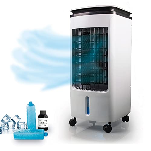 NEWTECK - Climatizador Portátil Fresh Essence, Ventilador de Torre con Aromatización del Aire, 3 Velocidades, Función Fresco, Oscilación 120º, Bajo Consumo (80W). Climatizador Evaporativo sin Tubo
