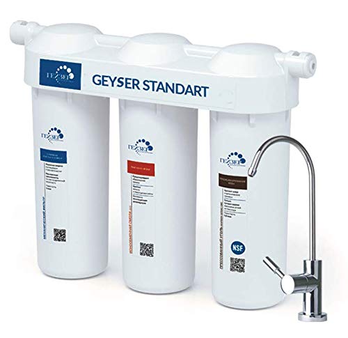 GEYSER STANDART - Filtro de agua de 3 etapas directo, purificador de agua, filtro para grifo.
