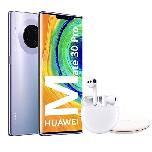 HUAWEI Mate30 Pro - Smartphone de 6.53' (Kirin 990, 8 + 256 GB, 4x cámaras Leica, Batería de 4500 mAh), Color Space Silver + Freebuds 3 + Wireless Charger [Versión ES/PT]