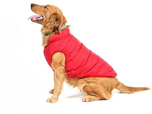 PENVO Ropa para Perros de Mascotas, Abrigos y Chaquetas Impermeables de Invierno para Perros pequeños y medianos Grandes Chaleco de Perro Cachorro Traje de suéter (Rojo, XL)