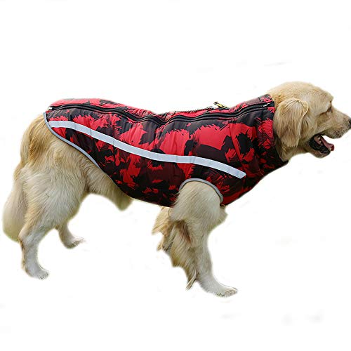 BT Bear Chaquetas de abrigos cálidos para perros, ropa de invierno suave y ligera, impermeable, acolchado para perros grandes (5XL, graffiti rojo)