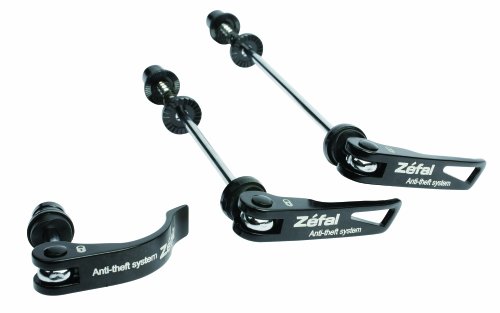 ZEFAL 497001 Lock N'Roll - Kit de antirrobos para Ruedas y sillines de Bicicletas, Color Negro