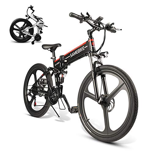 Coolautoparts Bicicleta Eléctrica PLEGABLE 350W/500W 26 Pulgadas 32km/h para Hombres Mujeres de Aluminio Bicicleta de Montaña/Carretera con 48V 10AH Batería Removible Shimano 21 Velocidades [EU Stock]