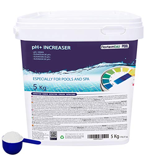 Nortembio Pool pH+ Plus 5 kg, Elevador Natural pH+ para Piscina y SPA. Mejora la Calidad del Agua, Regulador pH, Beneficioso para la Salud.
