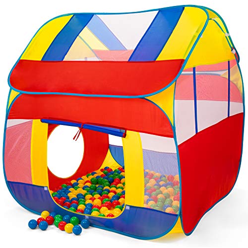KIDUKU® Tienda de Juegos Infantil 300 Bolas | Piscina de Bolas | Carpa de Tela para Niños Pop Up + Bolsa para Transportar - Uso Interior y Exterior