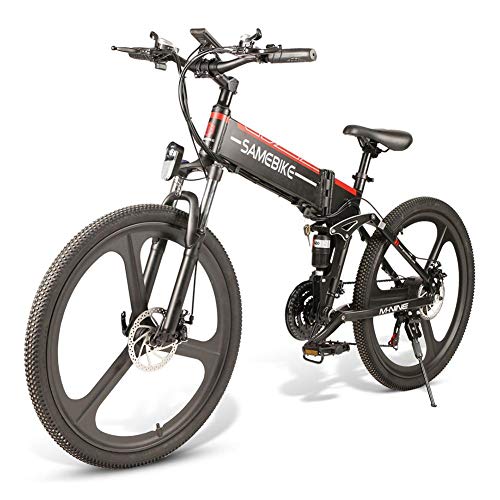 SAMEBIKE Plus E-Bike, E-MTB, E-Mountainbike 48V 10.4Ah 499Wh - Bicicleta De Montaña Eléctrica Plegable De 26 Pulgadas con Cambio De 21 Niveles Asistido