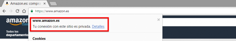 Comunicación segura tiendas online https chrome