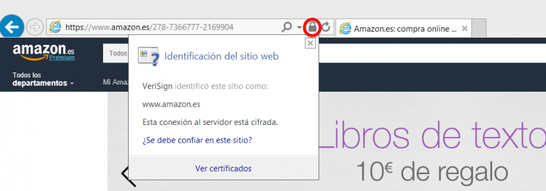 Comunicación segura tiendas online https explorer